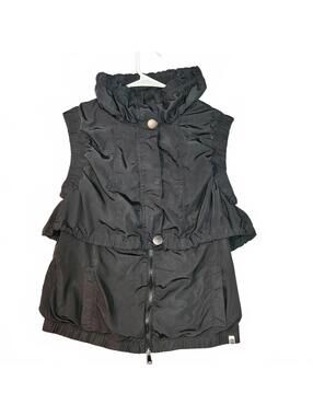 Roxy Women’s Black Puffer Vest XL Sleeveless Zip Jacket Streetwear Y2K